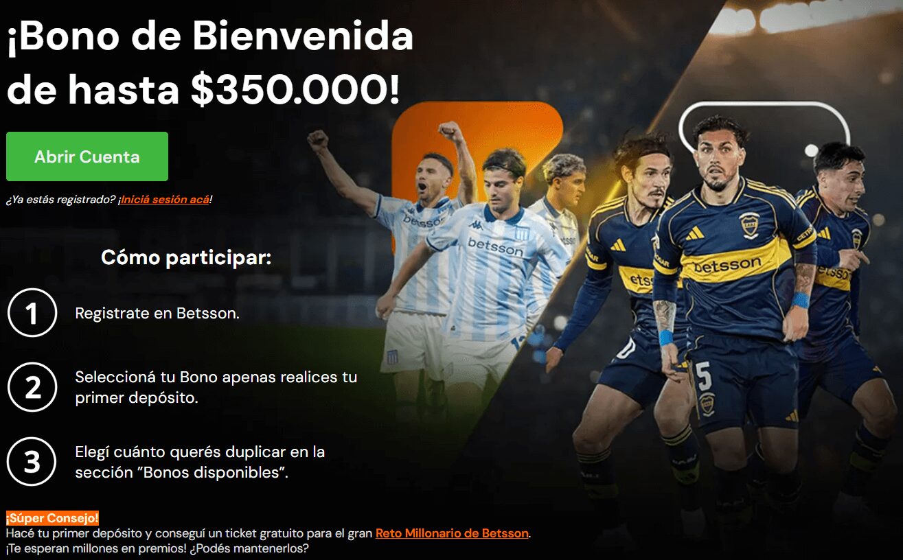 Betsson Argentina Bono Bienvenida Deportes
