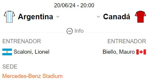 Cuando juega Argentina vs Canada en Copa América 2024