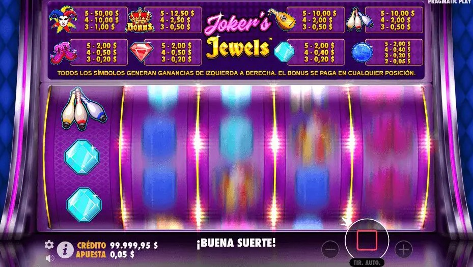 Jugando la tragamonedas Joker's Jewels