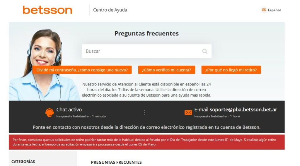 Soporte Betsson